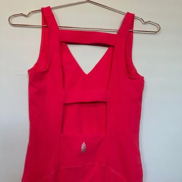 Free People Movement Never Better One Piece Jumpsuit S Pink Strappy Dance Yoga